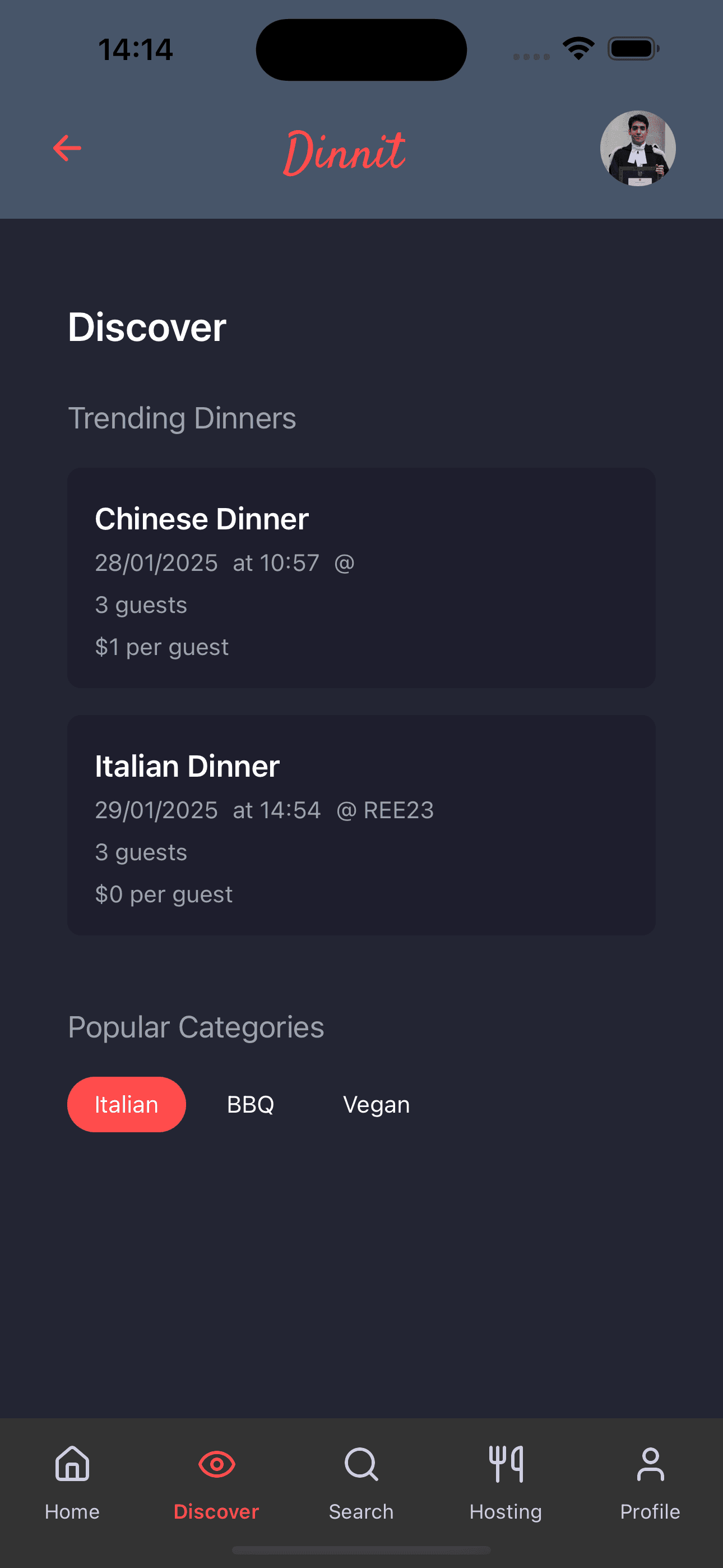 Dinnit App Preview